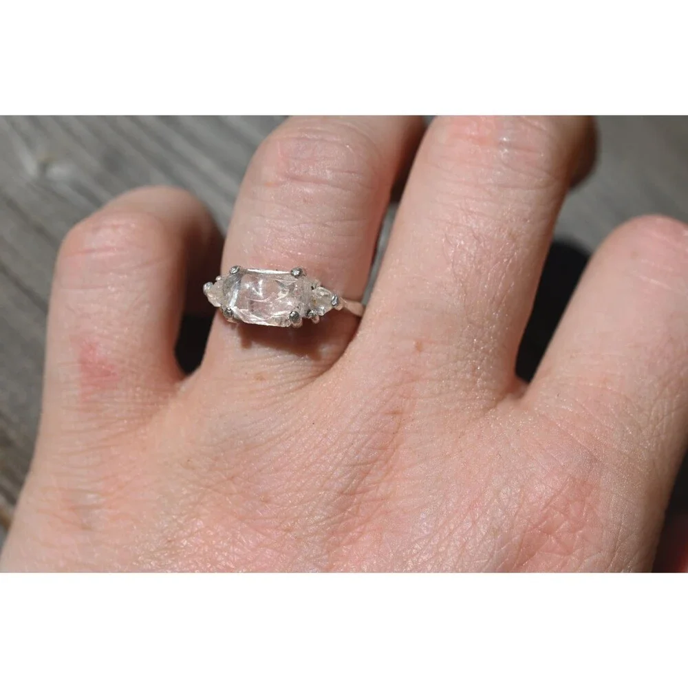 Natural Diamond Ring, Raw Diamond Ring, Uncut Diamond Ring, , Rough Diamond Ring